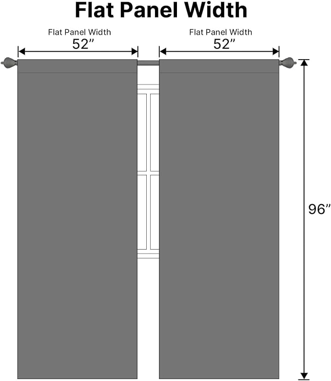 H.VERSAILTEX Blackout Curtains Thermal Insulated Window Treatment Panels Room Darkening Blackout Drapes for Living Room Back Tab/Rod Pocket Bedroom Draperies, 52 x 96 Inch, Bluish Gray, 2 Panels