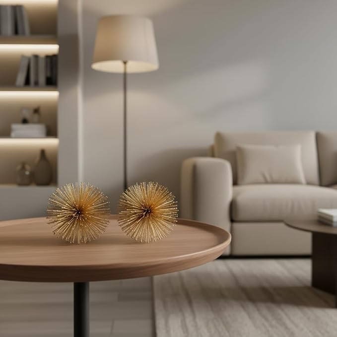 Modern Day Accents 5087 Pilluelo Urchin X-Small Gold Sphere Set of 2, 4" D