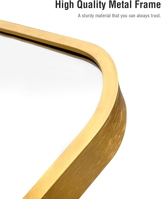 DYNWELL Arched Full Length Mirror, Floor Mirror with Stand, 64"x21", Wall Mirror Full Length, Gold Floor Length Mirror, Gold