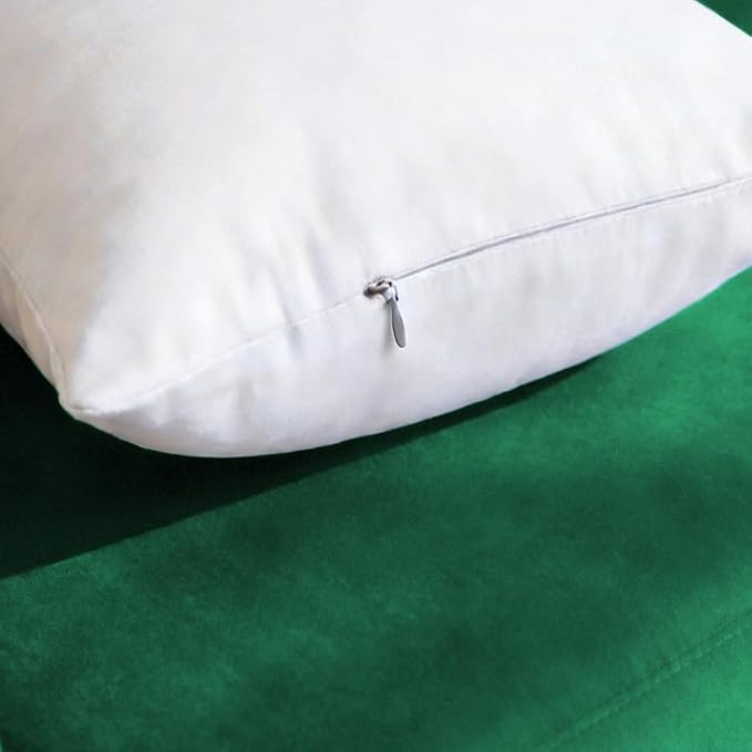 Extra Thick and Full Set of 2 Plump Cotton Fabric Throw Pillow Inserts, Overfilled Cushion Filler, 12 X 20 Inches