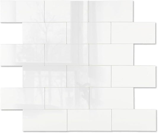 2026 New Upgrade Peel and Stick Backsplash Tile, Peel and Stick 11.34" X 11.57" Wall Tile for Kitchen, Bathroom, Fireplace, Laundry (Polished Cream White, 10 Packs)