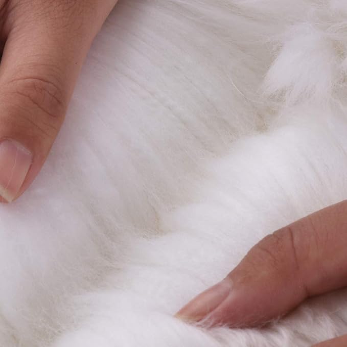 AOGELAN Orange Premium Genuine Sheepskin Rug, Genuine Sheepskin Natural Lambskin Shaggy Fur Area Rug for Kids Bedroom Sofa Chair Seat Cover Pets Dogs Mat Single Pelt/2FT*3FT