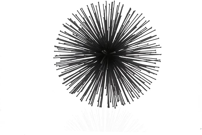 Modern Day Accents 5351 Erizo Spiked Medium Black Sphere, 8" D
