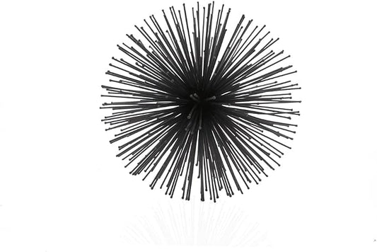 Modern Day Accents 5351 Erizo Spiked Medium Black Sphere, 8" D