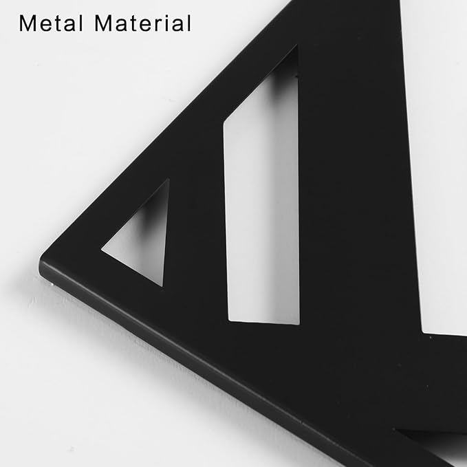 AMAATE Black Metal Wall Art, 4 Pieces Abstract Modern Line Art Sculpture, Hollowed Out Geometric & Fluid Metal Wall Hanging Decor for Living Room Bedroom Office 11" X 14.6" in