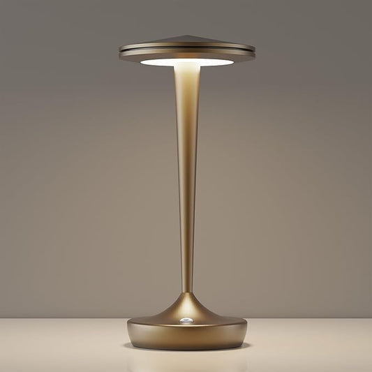 YHT YHTCordlessTable Lamps Rechargeable, 6000mAh Battery Portable LED Touch Led Table Lamp, 3-Color Stepless Dimming & Memory Function, for Outdoor, Dinning, Patio, Restaurant, Kitchen (Bronze)