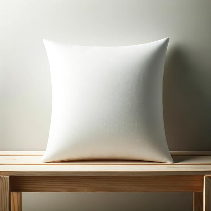 Calibrate Timing Plush and Durable Throw Pillow Inserts - 16 x 16 inches Set of 8, Hypoallergenic Polyester Fiber Fill - Perfect for Decorative Cushion Covers, Sofa and Bed Accent