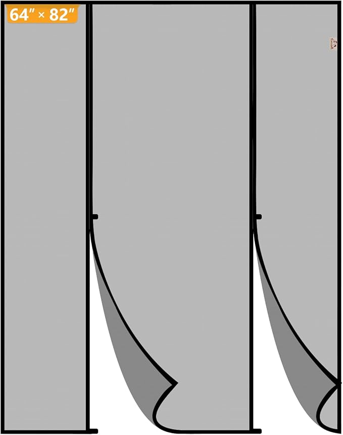 Yotache Magnetic Screen Door for Sliding & French Doors 64"x82", Screen Size 66"x83" Reinforced Mesh with Strong Magnets for Double Door & Large Size Front/Back Patio Doors