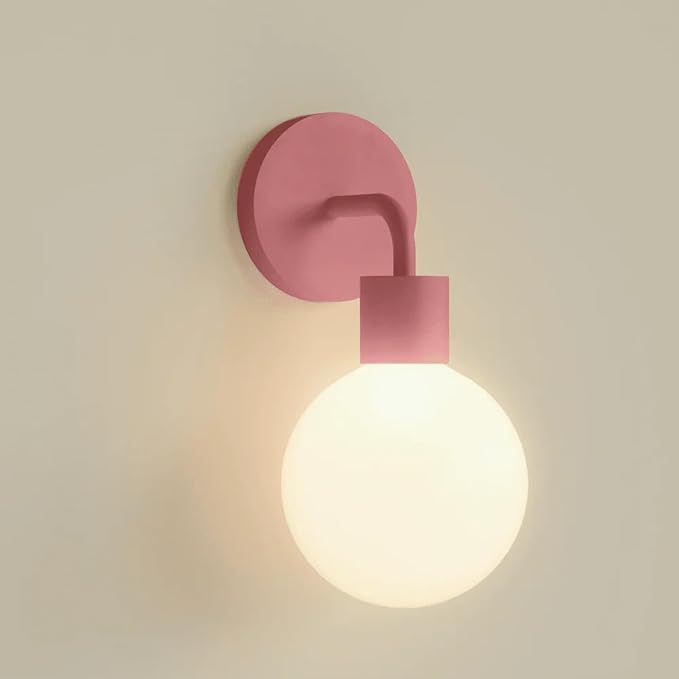 Poplight Wireless Wall Sconce (Shark Tank) Rechargeable & Dimmable LED Light w/App Control & Damage-Free Install, Moveable Modern Ambient Lighting for Elegant Home & Bedroom Decor | Dusty Rose