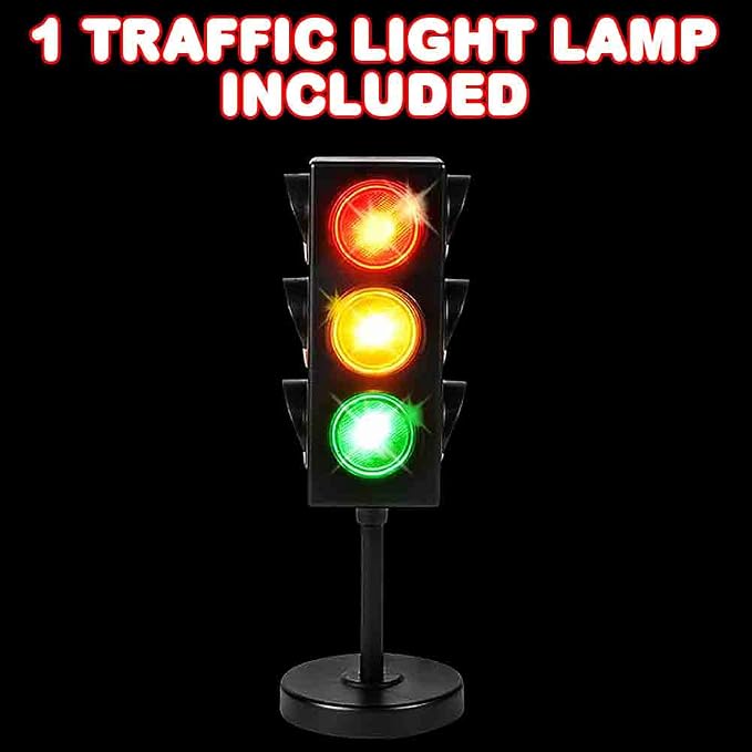 ArtCreativity Small Traffic Light Table Lamp for Kids, (Pack of 1), Bedside Lamp with Color Changing LEDs, Cool Nightlight for Girls and Boys, Decorative for Living Room, Bedroom, or Playroom