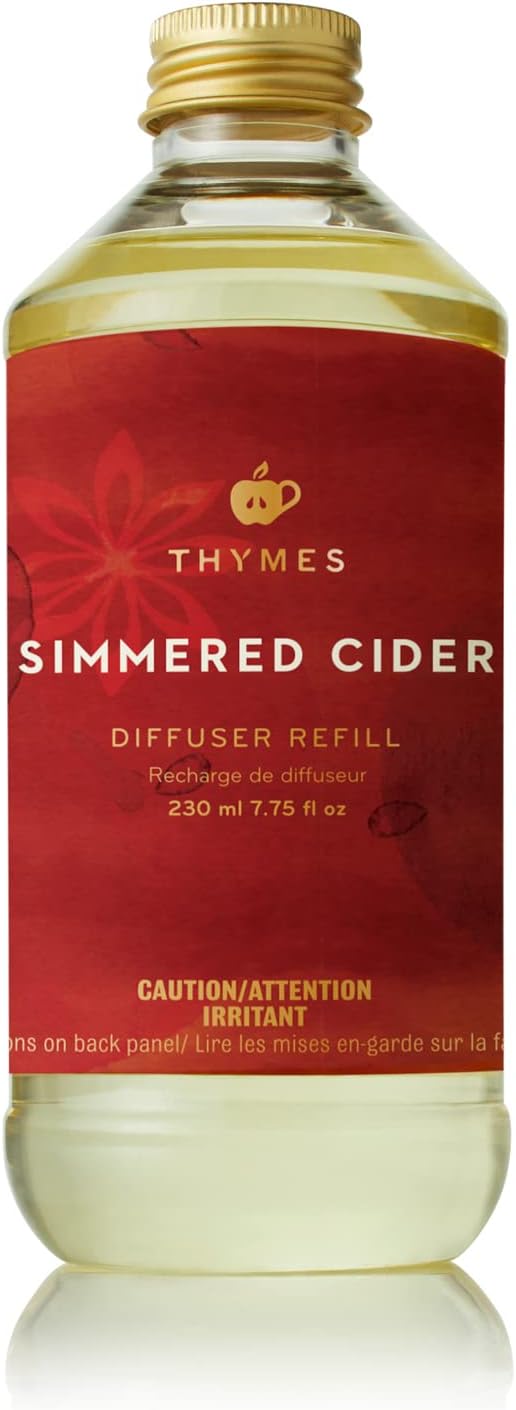 Thymes Simmered Cider Reed Diffuser Oil Refill,Home Fragrance Scent for Aromatherapy, 7.75 Fl Oz