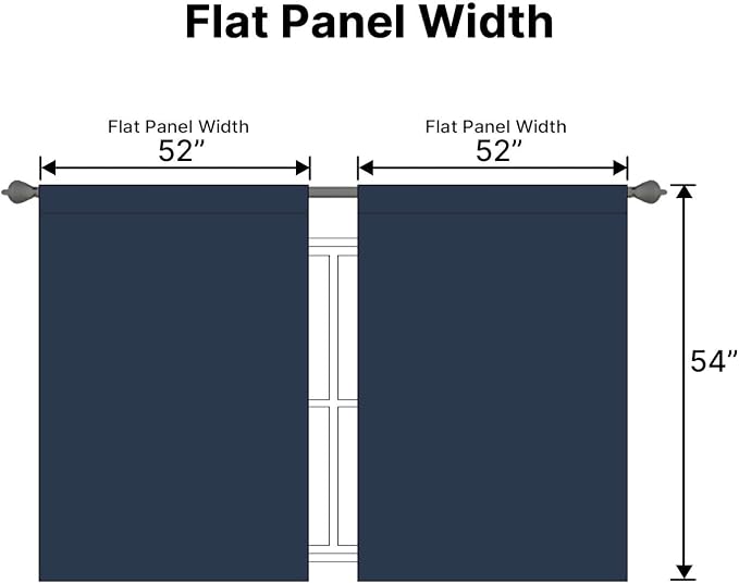 H.VERSAILTEX Blackout Curtains Thermal Insulated Window Treatment Panels Room Darkening Blackout Drapes for Living Room Back Tab/Rod Pocket Bedroom Draperies, 52 x 54 Inch, Navy Blue, 2 Panels