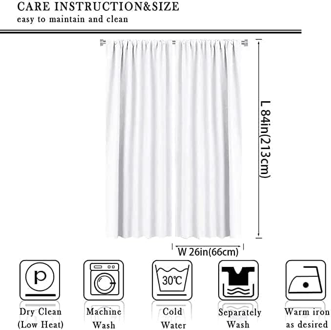 Black White Mushroom Curtains,Mountain with Pine Trees and Lake Landscape Window Drapes,Boho Galaxy Star Print Blackout Window Treatment for Bedroom Living Room College Dorm 52x84in
