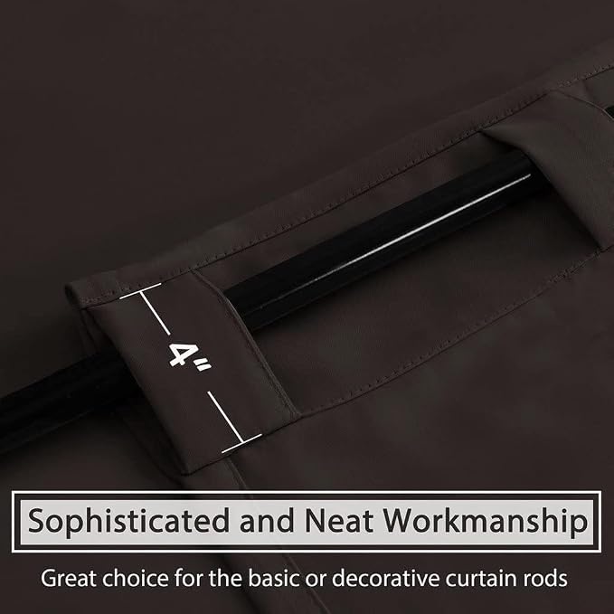 H.VERSAILTEX Blackout Curtains Thermal Insulated Window Treatment Panels Room Darkening Blackout Drapes for Living Room Back Tab/Rod Pocket Bedroom Draperies, 52 x 90 Inch, Chocolate Brown, 2 Panels