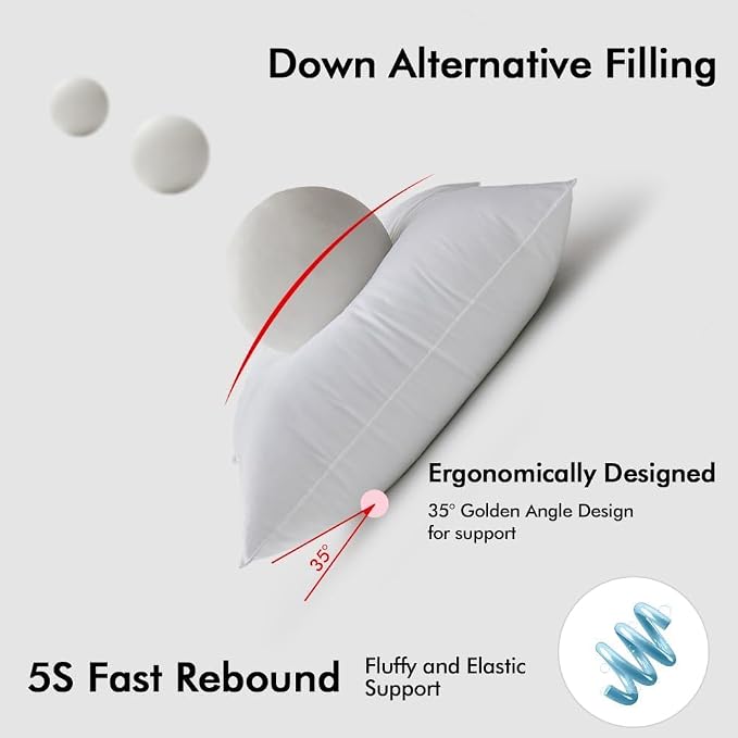 MIULEE 28x28 Down Alternative Pillow Insert Euro Decorative Throw Pillow 28 x 28 Inch Body Bed Sleeping Ultra Soft Fluffy Form for Sofa Couch Bed