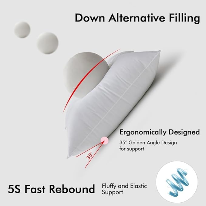 MIULEE 18x18 Pillow Inserts,Down Alternative Pack of 2 Decorative Throw Pillows for Sofa Couch Bed, Ultra Soft Fluffy Bed Sleeping Form