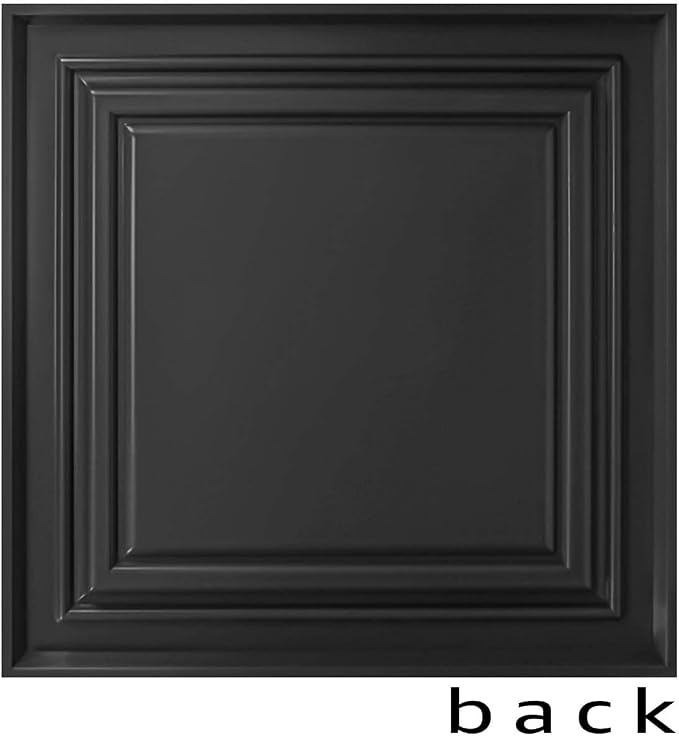 Art3d PVC Ceiling Tiles, 2'x2' Plastic Sheet in Black (12-Pack)