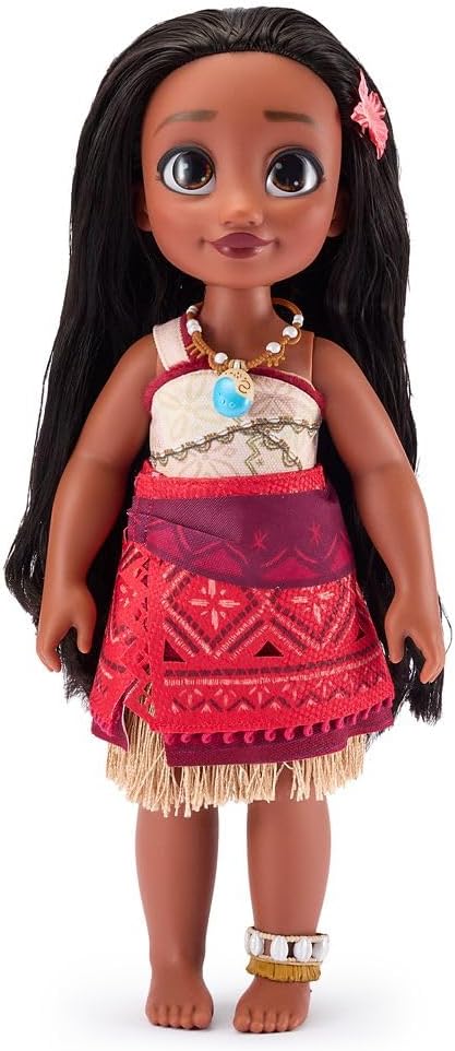 Disney Store Official Moana Once Upon a Story Doll - Disney Princess Toys Featuring Reflective Eyes with 3D Pupil and Iris, Detailed Costume, Hair Comb - Comes in Display Box - 16 Inches
