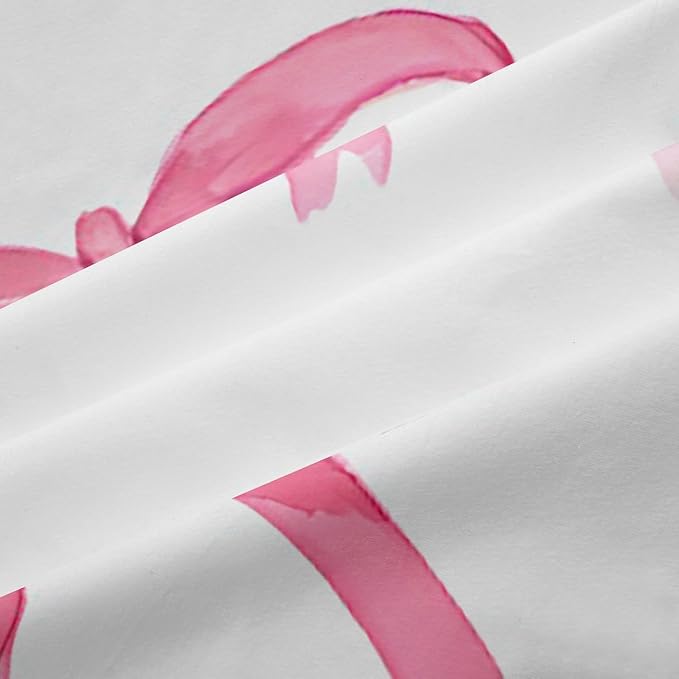 Feelyou Bow Room Darkening Blackout Curtain Boys Girls (2 Panels, 52 x 90 Inch) Cute Bowknot Curtains for Bedroom Living Room Pink Girls Bow Blackout Curtains Kawaii Window Treatments