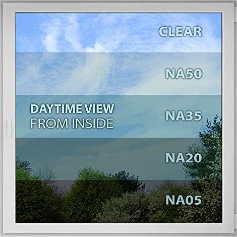 BDF NA20 Window Film Daytime Privacy and Sun Control Natural Black 20 (Dark) - 24in X 14ft