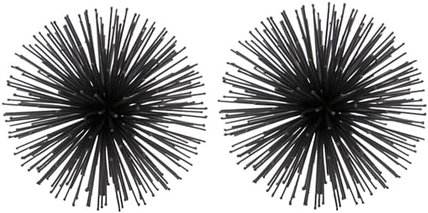 Modern Day Accents 5387 Erizo Urchin X-Small Black Sphere Set of 2, 4" D