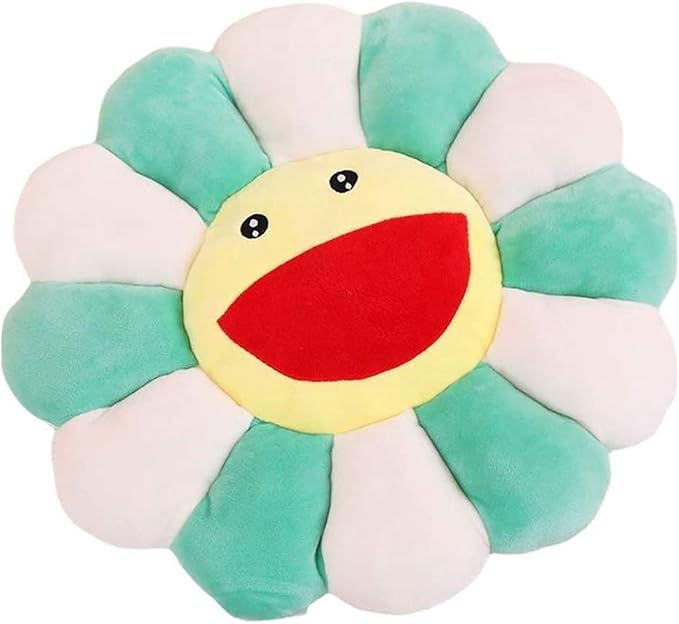 TEFU Flower Plush Pillow, Sunflower Pillow Soft & Comfortable Sunflower Smiley Cushion Colorful Sun Flower Plush Toy Home Bedroom Shop Restaurant Decor (Green,16.5in/42cm), 1 Count (Pack of 1) | Colorful Sunflower Plush Pillow—Perfect for Home, Bedroom...