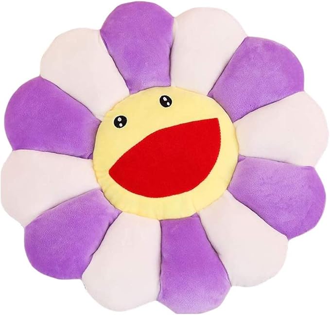 TEFU Flower Plush Pillow, Sunflower Soft Comfortable,Purple,16.5in/42cm | Colorful Sunflower Plush Pillow—Perfect for Home, Bedroom, Stores, Restaurants, Decor, Seating