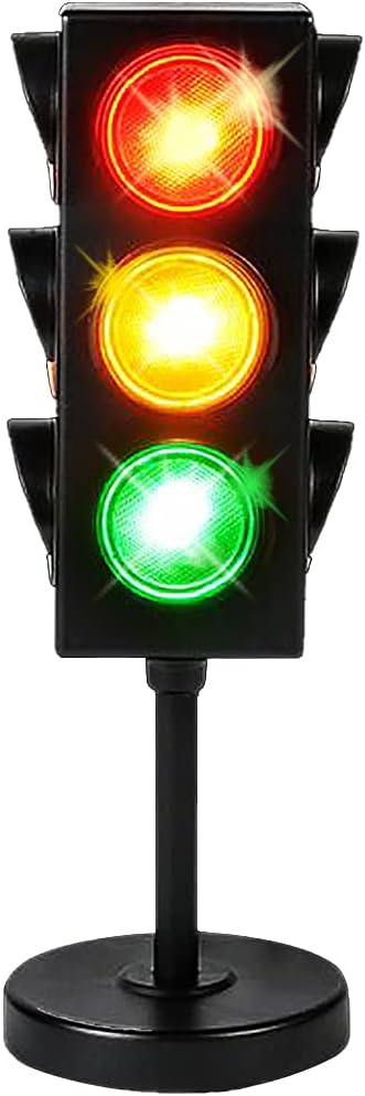 ArtCreativity Small Traffic Light Table Lamp for Kids, (Pack of 1), Bedside Lamp with Color Changing LEDs, Cool Nightlight for Girls and Boys, Decorative for Living Room, Bedroom, or Playroom