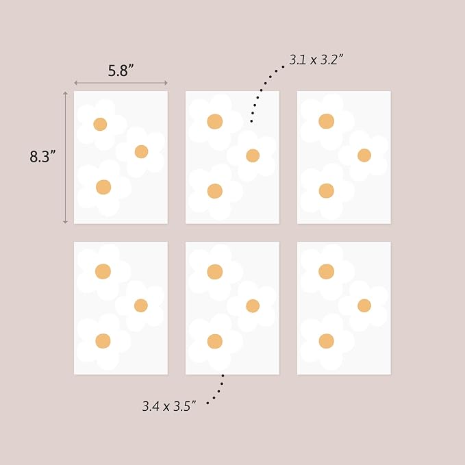 Removable Wall Decals for Kids Room – Peel and Stick Wall Stickers for Girls & Boys Bedroom, Playroom & Nursery – Easy to Apply Wall Decor - Daisy White Flowers Decals