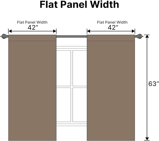 H.VERSAILTEX Blackout Curtains Thermal Insulated Window Treatment Panels Room Darkening Blackout Drapes for Living Room Back Tab/Rod Pocket Bedroom Draperies (2 Panels, Macchiato, 42 x 63 Inch)