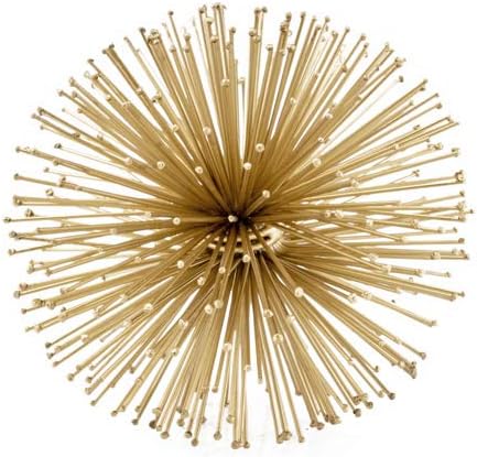 Modern Day Accents 5067 Erizo Urchin Small Gold Sphere, Coffee Table Room Decor, Shelf Starburst Centerpiece, Spike Ball Decoration, Home, Office, 6" D