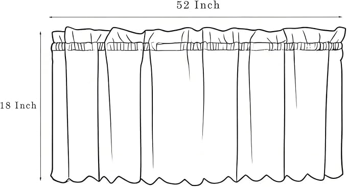 ALIGOGO Black Floral Valances for Windows Halloween Victorian Scalloped Sheer Valance Curtain for Bathroom Door Basement Windows Lace Window Toppers Boho/Goth/Dark Kitchen Decor, 52" x 18", 1 Pcs