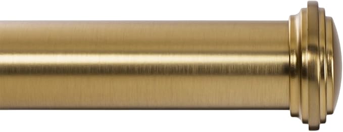 Ivilon Window Curtain Rod Decorative End Cap Design, 1 Inch Rod, 28 to 48 Inch. Warm Gold
