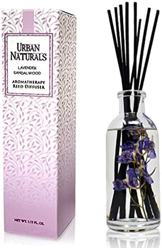 Urban Naturals Reed Diffuser Set, Lavender Sandalwood - Bathroom Décor | Natural Bamboo Reeds Sticks, Aromatic Lavender, Golden Amber & Woods, Vegan. Made in the USA