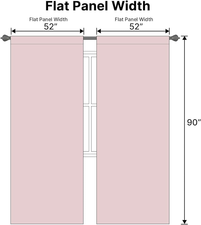 H.VERSAILTEX Baby Pink Blackout Curtains for Living Room Thermal Insulated Window Treatment Panels Room Darkening Blackout Drapes Back Tab/Rod Pocket Bedroom Draperies, 52 x 90 Inch, 2 Panels