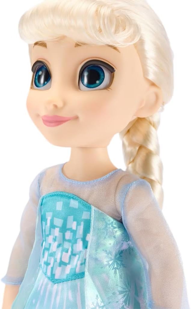 Disney Store Official Elsa Once Upon a Story Doll - Disney Princess Toys Featuring Reflective Eyes with 3D Pupil & Iris, Detailed Costume, Hair Comb & Shoes - Comes in Display Box - 16 Inches
