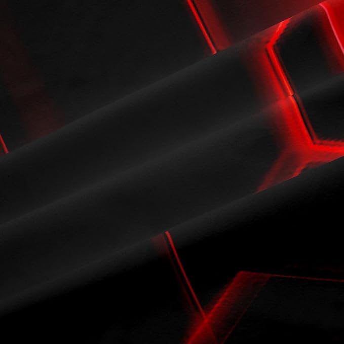 jejeloiu Honeycomb Curtains (2 Panels, 38 x 54 Inch) Modern Hexagon Theme Red Curtains Room Strip Lines Darkening Dreapes Modern Gradient Black Red Window Treatments Blackout