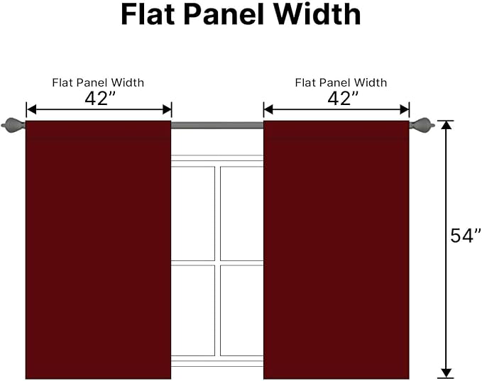 H.VERSAILTEX Christmas Blackout Curtains Thermal Insulated Window Treatment Panels Blackout Drapes for Living Room Back Tab/Rod Pocket Bedroom Draperies (2 Panels, Burgundy, 42 x 54 Inch)
