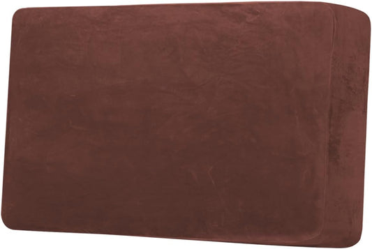 H.VERSAILTEX Velvet Stretch Individual Cushion Cover Plush Cushion Slipcover for Loveseat Sofa Furniture Protector Seat Cushion Sofa Cover (1 Piece Loveseat Cushion Cover, Burnt Brick)