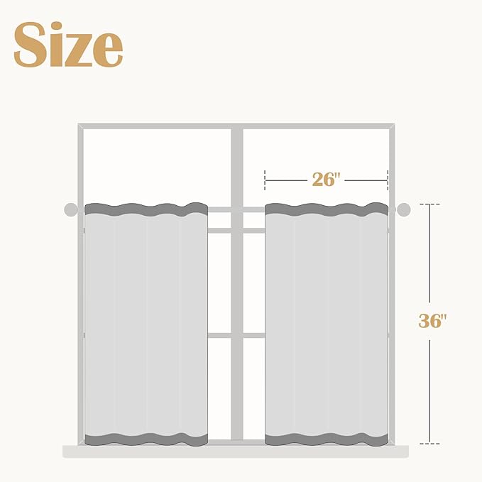 jinchan Linen Kitchen Curtains 36 Inch Floral Tier Curtains Farmhouse Cottage Core Flax Cafe Rod Pocket Country Small Window Drapes for Laundry Room Bathroom RV 2 Panels Sage Green on Beige