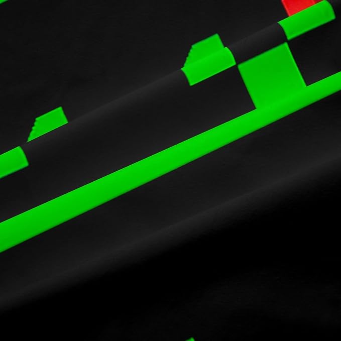 Video Games Window Curtain for Kids Boys Bedroom Decor,Miner Pixel Games 100% Blackout Window Treatment Curtain Teens Men Neon Green Block Building Curtains Modern Black Drapes 2 Panels,52Wx63L
