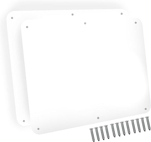 17.5inchX11.5inch Large Stainless Steel Plate for Magnets, 3M Adhesive Back, Mounting Screws, Ideal for Magnetic Shelf, Spice Holders, Colorful Magnets as a Gift. Mount Anywhere! (White, 2 Pack)