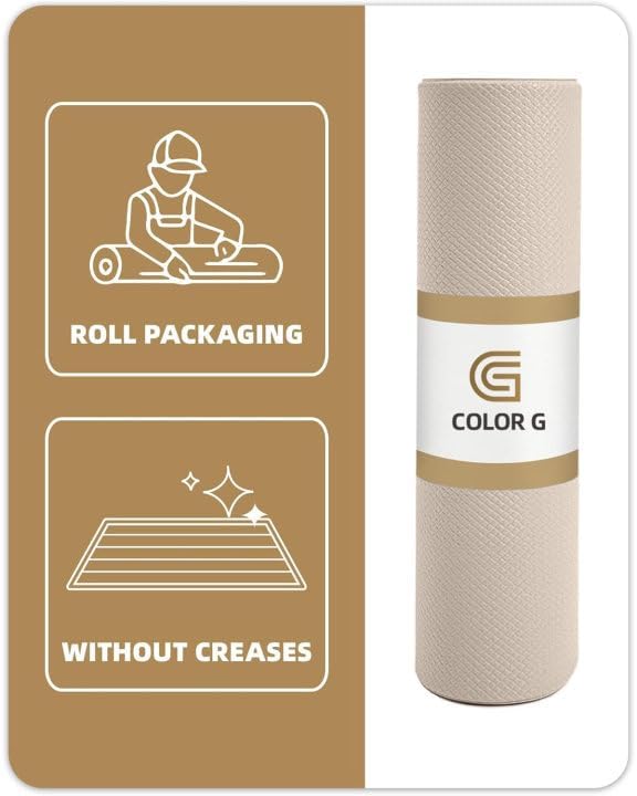 Color&Geometry Anti Fatigue Cushion Kitchen Mat for Floor - 17"x59",Easy Clean, Water & Oil Proof, Anti Slip, Foam Rubber Runner Rug for Front Sink Comfort Standing,Dark Beige