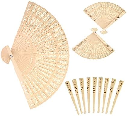 Sandalwood Fan (Set of 50 pcs) - Baby Shower Gifts & Wedding Favors&Birthday Gifts&Christmas Gift