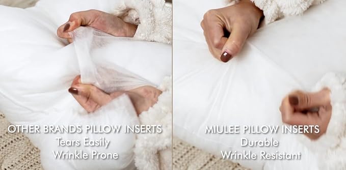 MIULEE 16x16 Pillow Inserts Set of 2, Square Decorative Throw Pillows Premium Fluffy Pillow Forms Sham Stuffer for Living Room Sofa Couch Bed