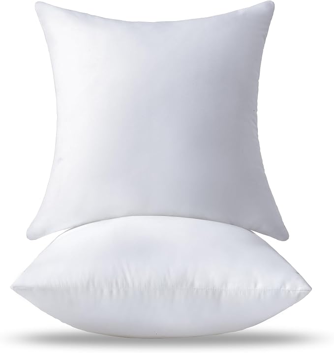 20 x 20 Pillow Inserts Set of 2 - Premium Soft and Fluffy 20 Inch Large Sofa Decorative White Square Throw Pillow Inserts Stuffing for Living Room Couch and Bedroom Interior Cushions