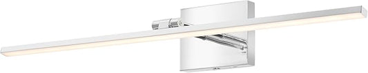 JONATHAN Y 28" Chrome Modern Rechargeable LED Swivel Picture Light, Dimmable Cordless Wall Sconce with Touch Sensor, Wireless Art Lighting for Gallery Mirror Bedroom (JYL7163E)