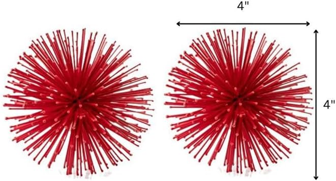Modern Day Accents 5287 Erizo Urchin X-Small Red Sphere Set of 2, 4" D
