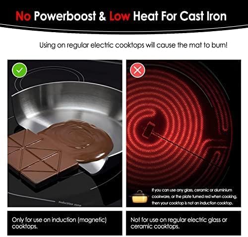 KitchenRaku Large Induction Cooktop Protector Mat, Translucent (Magnetic) Electric Stove Burner Covers Antiscratch as Glass Top Stove Cover or Electric Stove Top (20.4 x 30.7, Black_ White)