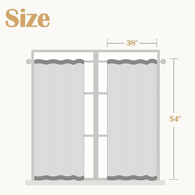 jinchan Linen Floral Tier Curtains 54 Inch Farmhouse Botanic Cafe Curtains Light Filtering Drapes for Small Windows Back Tab Half Window for Kitchen Living Room Bathroom 2 Panels Blue